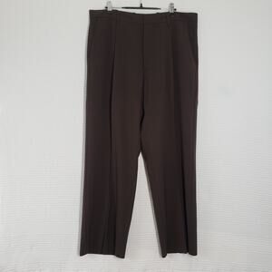 GAP 365 Loose Trouser Pants 36x27 Mens Brown Pleated Dress Pant Straight Leg